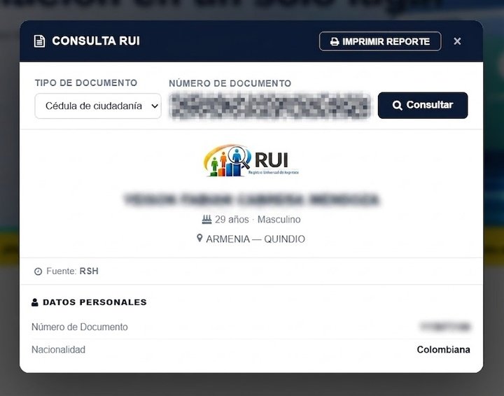 no hay clasificación en el RUI
